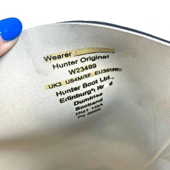 HUNTER Original Tall Rain Boots Black Women's Size US 5 - Picture 6 of 7